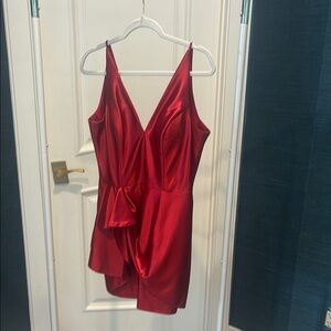 David's Bridal Red Mini Dress